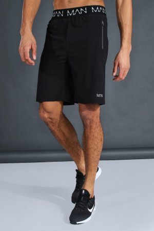 Спортивные шорты active для высых мужчин с карманами на молнии , черный Boohoo