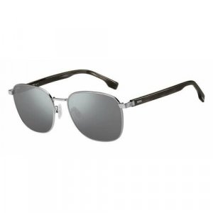 Солнцезащитные очки, серый, серебряный BOSS. Цвет: серый
