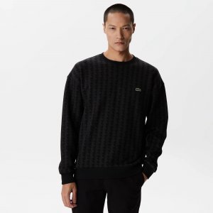 Толстовки Мужская толстовка из хлопка Lacoste. Цвет: чёрный