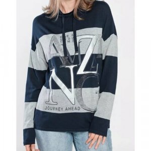Пуловер , размер 48, серый Via Appia Due. Цвет: серый/синий