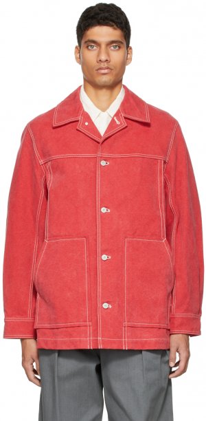 Красная парафиновая парусиновая куртка Kuro