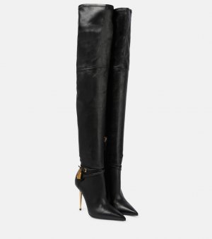 Кожаные ботинки ботфорты с т-образным винтом , черный Tom Ford