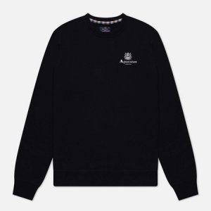 Мужская толстовка Active Small Logo Crew Neck Fleece Aquascutum. Цвет: чёрный