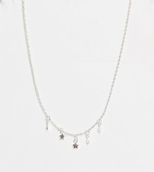 Ожерелье-чокер из стерлингового серебра с подвесками-звездами -Серебристый Kingsley Ryan