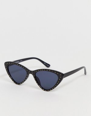 Солнцезащитные очки кошачий глаз с заклепками -Черный Pieces