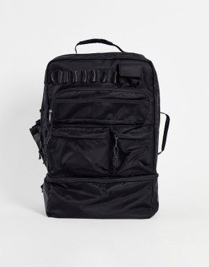 Черный нейлоновый рюкзак на 30 литров со множеством карманов и отделением для ноутбука -Черный цвет ASOS DESIGN