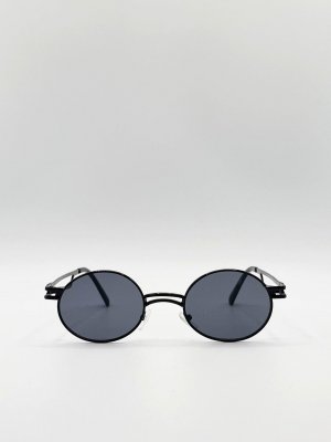 Черные круглые солнцезащитные очки в стиле ретро, черный SVNX