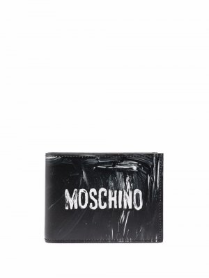 Кошелек с логотипом Moschino. Цвет: черный