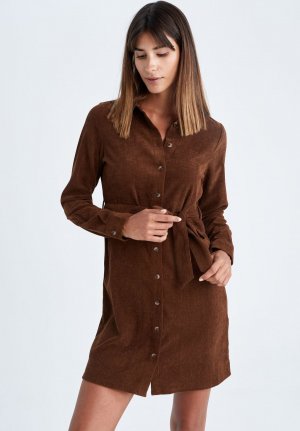 Платье-рубашка , светло-коричневый DeFacto