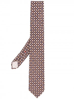 Delloglio галстук с абстрактным принтом Dell'oglio. Цвет: коричневый