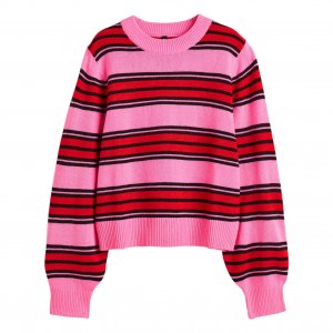 Джемпер Striped Jacquard-knit, вишневый H&M