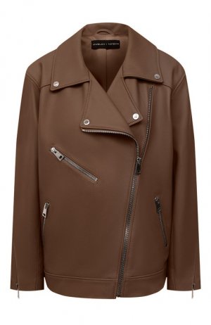 Кожаная куртка Maslov. Цвет: коричневый