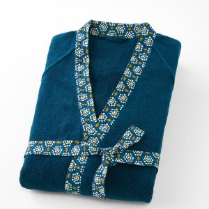 Пеньюар-кимоно из махровой ткани ORIANE La Redoute Interieurs. Цвет: синий