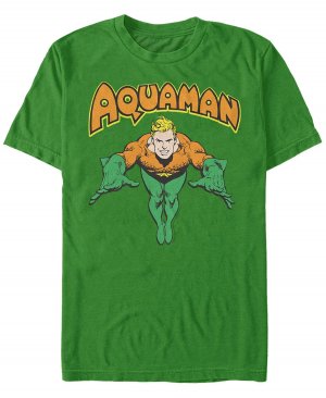 Мужская футболка с коротким рукавом dc aquaman dive Fifth Sun, изумрудный