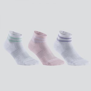 Теннисные носки - RS 500 Mid, 3 шт., белый/фиолетовый , цвет rosa ARTENGO