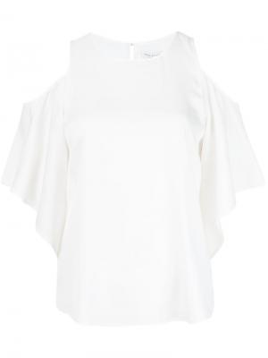 Блузка с открытыми плечами Halston Heritage. Цвет: белый