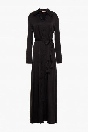 Платье-рубашка Domenica из эластичного атласа MELISSA ODABASH, черный Odabash