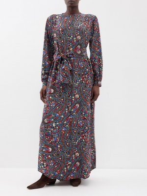 Шелковое платье с принтом пейсли из коллаборации cabana menorquin, мультиколор Blazé Milano