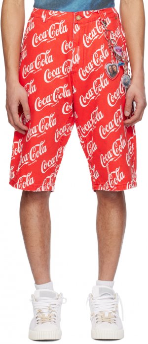 Красные шорты с принтом Erl, цвет Coca cola ERL