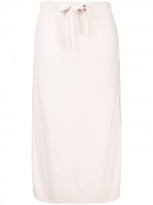 Кашемировая юбка миди N.Peal. Цвет: розовый