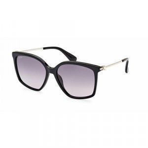 Солнцезащитные очки MM 0055 01B, круглые, оправа: пластик, для женщин, черный Max Mara. Цвет: черный