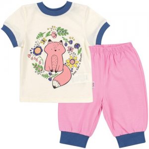 Пижама детская для девочки 74р розовый bembi. Цвет: розовый