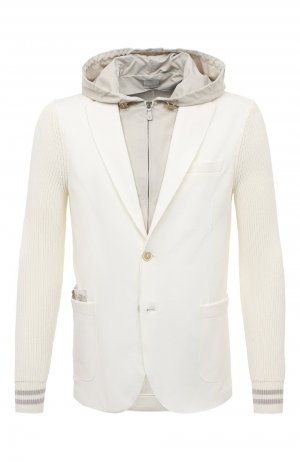 Комбинированный пиджак Eleventy Platinum. Цвет: белый