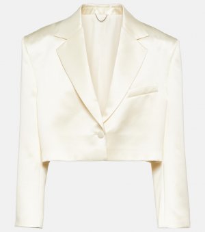 Укороченный пиджак из шелка и шерсти , белый Magda Butrym
