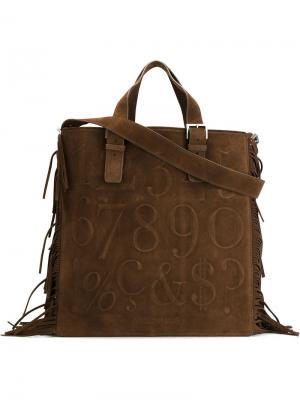 Плоская сумка-тоут Didot Assouline. Цвет: коричневый