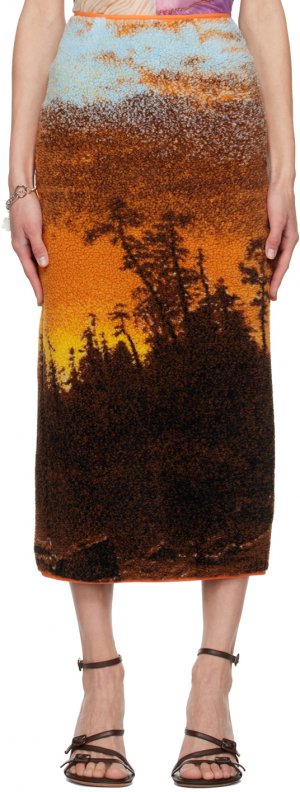 Оранжевая юбка-миди Hudson River School Conner Ives