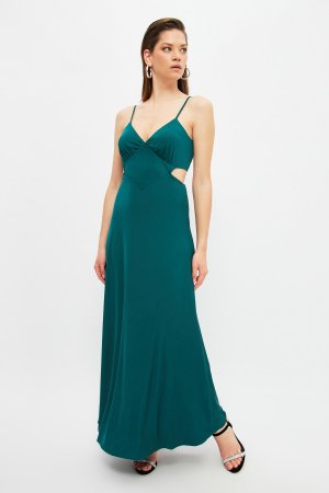 Вечернее платье и для выпускного – Зеленый Базовый , Trendyol