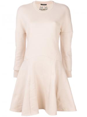 Платье-толстовка с расклешенной юбкой Alexander McQueen. Цвет: розовый и фиолетовый