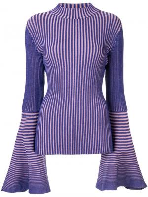 Трикотажный свитер в полоску Solace London. Цвет: фиолетовый