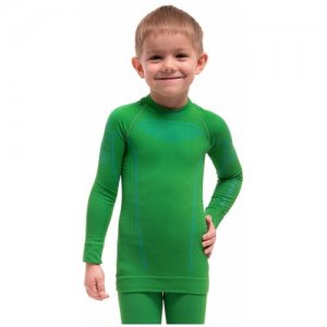 Термобелье детское для мальчиков футболка с длинным рукавом THERMO зеленая 116-122 Brubeck