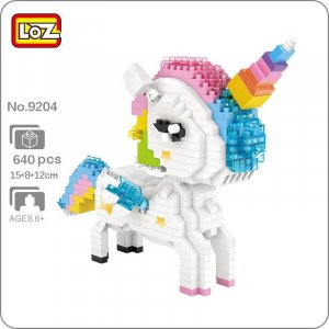 9204 мультфильм Радужная лошадь животное домашнее монстр 3D модель DIY мини алмазные блоки кирпичи строительные игрушки для детей подарок без коробки LOZ