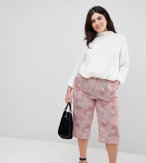 Комбинируемые укороченные брюки с цветочным принтом -Мульти AX Paris Plus