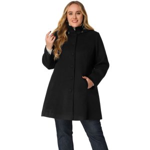 Женская модная верхняя одежда больших размеров с капюшоном, зимнее пальто , черный Agnes Orinda