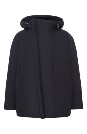 Пуховая куртка на косой молнии с капюшоном Odri. Цвет: черный
