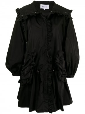 Куртка с оборками и капюшоном Enföld. Цвет: черный
