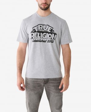 Мужская свободная футболка Bubble с короткими рукавами , серый True Religion