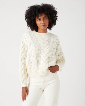 Женский плетеный свитер с круглым вырезом , белый Wrangler. Цвет: белый