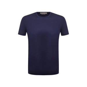 Хлопковая футболка Corneliani. Цвет: синий