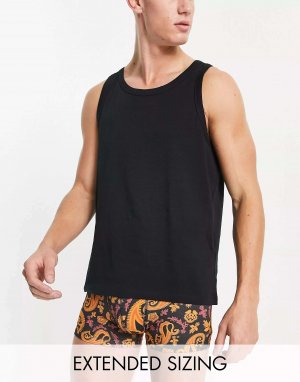 Пижамный комплект с жилеткой и плавками ASOS черного цвета цветочным принтом