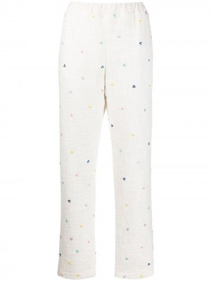 Декорированные пижамные брюки Mira Mikati. Цвет: белый