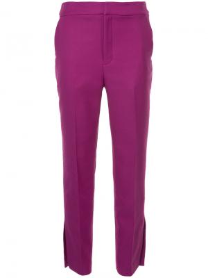 Укороченные прямые брюки Cityshop. Цвет: розовый и фиолетовый