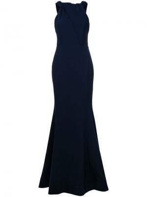 Вечернее платье Carla с завязками на спине Rebecca Vallance. Цвет: синий