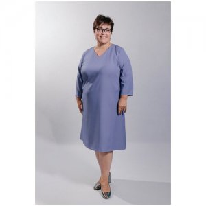 Офисное платье 3026ШП, размер 62-164 Mila Bezgerts. Цвет: голубой