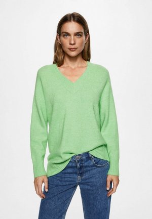 Пуловер Mango TALDORAV. Цвет: зеленый