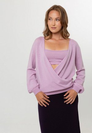 Пуловер и топ Eva Nature. Цвет: фиолетовый