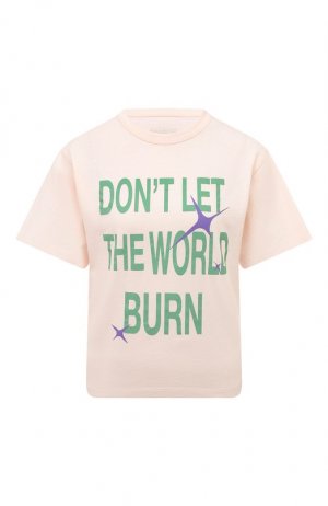 Хлопковая футболка Heron Preston. Цвет: розовый